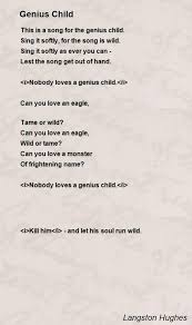 Genius Child Poem By Langston Hughes Poem Hunter Kids Poems Langston Hughes Poems Motivational Poems