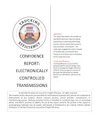 Confidence Report Electronically Controlled Transmissions