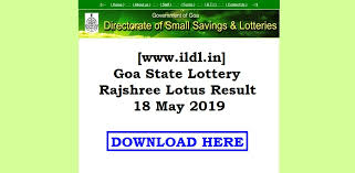 Www Ildl In Goa State Lottery Rajshree Lotus Result 18 May 2019
