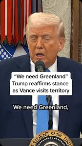 President Trump reaffirms his stance to control Greenland, as Vice  President JD Vance visits the semi-autonomous territory owned by Denmark  with with second lady Usha Vance, Energy Secretary Chris Wright and national