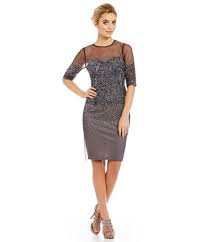 Navy Adrianna Papell 3 4 Sleeve Beaded Cocktail Dress Beaded Cocktail Dress Dresses