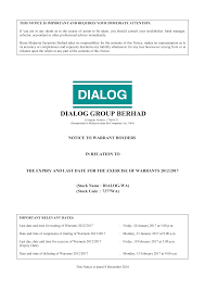 (2) this act comes into operation on a date to be appointed. Https Www Dialogasia Com Documents 11122 0 Dialog Notice To Warrant Holders Xbrlr7is Pdf B1bdedbe 9a23 4dad B80e 6aa15233fbbc
