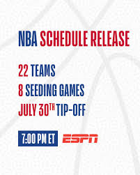 Second half of regular season. Nba Nba Comeback Is On Schedule Release Is Tonight At Facebook