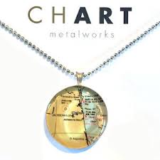 Details About Chart Jewelry Classic Nautical Necklace Map Jacksonville St Augustine Florida