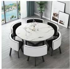 A classy contemporary dining table of wood finished in mid brown with reddish undertones. 6 Seater Round Dining Table Furniture Tables Chairs On Carousell