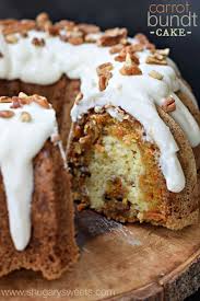 Serve as a sweet treat with a cup of tea any time of the day. Carrot Bundt Cake With Cheesecake Filling And Cream Cheese Frosting