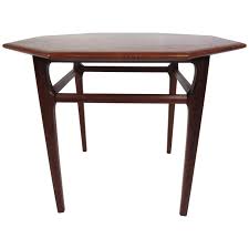 Pair mersman night stands end tables white paint decorated w/wild flowers louver doors *shipping is not included. Mid Century Modern Octagonal Side Table By Mersman For Sale At 1stdibs