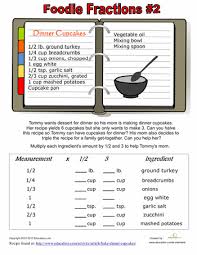 Recipe Fractions 2 Worksheet Education Com Fractions Fraction Recipe Fun Fractions