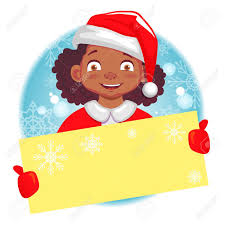 Christmas Greeting. African American Girl Holds Christmas Card... Stock  Photo, Picture And Royalty Free Image. Image 85948359.