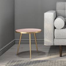 A classic glass side table can give your space a sense of glamour. Gold Pink Small Round Side Table Kaisa Furniture123