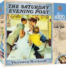 Looking at rockwell's love for provincial life, one could imagine he was born and raised on. Masterpieces Saturday Evening Post Jigsaw Puzzle Norman Rockwell Soda Jerk Collage 1000 Pieces Buy Online In Dominica At Dominica Desertcart Com Productid 9749810