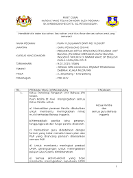 Tuan haji isa bin saif, pmp. Contoh Minit Curai