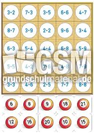 Domino zum 1x1 / diese aktivierung enthält 10 bingoscheine (auch spielscheine oder bingokarten genannt) auf denen. Bingo Tafel 1 1x1 Bingo Fur 6 Spielerisch Rechnen Mathe Klasse 2 Grundschulmaterial De