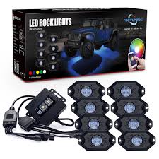 Mictuning 8 Pods 2nd Gen Rgb Led Rock Light Kit With Bluetooth Controller Timing Funtion Walmart Com Walmart Com