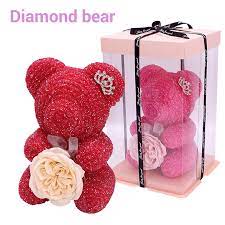 Maybe you would like to learn more about one of these? Glittering Crystal Diamond Rose Bear With Austin Rose Flower Gift Box Package Christmas Valentine S Day For Girlfriend Gifts Artificial Dried Flowers Aliexpress