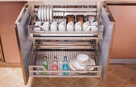 Most base kitchen cabinets have two shelves (the bottom of the cabinet and a shelf in the middle). Stainless Steel Kitchen Cabinets Pull Out Basket By Metalking Stainless Steel Kitchen Cabinets Pull Out Basket Id 2737945