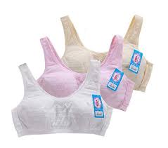 Teens Girls Cotton Bras Panty Set Wire Free Lightly Padded Training Bra 3pcs Bras Ca18h47sz75 Training Bra Cotton Bras Bra