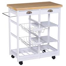 Check spelling or type a new query. Homcom Rolling Kitchen Island Trolley Serving Cart W Basket Shelves And Drawers White Best Buy Canada