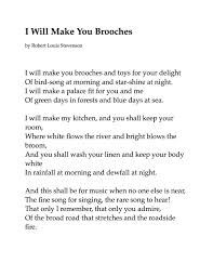 Poem I Will Make You Brooches By Robert Louis Stevenson Scotland Wisdom Quotes Poems Words