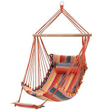 Songmics Chaise Hamac Fauteuil Suspendu Avec Oreiller Et Repose Pieds Chaise Suspendue Avec Coussin Xl 70 X 120 Cm Cha Chaise Suspendue Fauteuil Suspendu Hamac