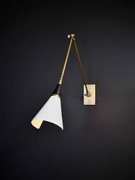 Magari Adjustable Wall Lamp In Bronze White And Brass By Blueprint Lighting Adjustable Wall Lamp Wall Lamp Lamp