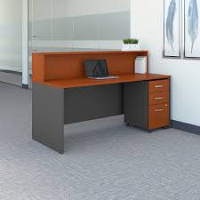 Office table with mobile pedestal. Straight Maple Panel Ended Office Desk With Mobile Pedestal Bundle Home Kitchen Furniture