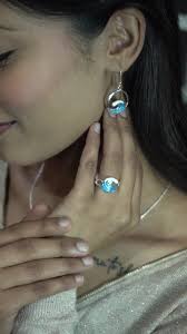 925 silver ring, sea wave ring, blue enamel ring, wave design ring. wedding  gift, anniversary gift.