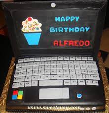 Computer cake pan wilton 2105 1519 aluminum obsolete | etsy. Laptop Cakes Decoration Ideas Little Birthday Cakes
