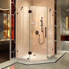 Prism Lux 42 Inch D X 42 Inch W Shower Enclosure In Oil Rubbed Bronze Corner Drain Biscuit Bas Corner Shower Kits Shower Enclosure Neo Angle Shower Enclosures