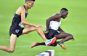 Steeplechase is a sport of the track and field discipline, which involves athletes racing on a course with obstacles. Diamond League Kenya S Kipruto Wins 3000m After Losing Shoe Bbc News