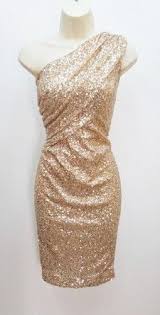 Calvin Klein Gold Sequined One Shoulder Cocktail Evening Dress 4 Ebay Gold Dress 2dayslook Kelly751 Gol Cocktail Evening Dresses Evening Dresses Dresses