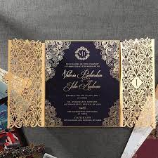 Exquisite Moroccan Inspired Invitation With Gold Plated Embellishment Pwi16022 Nv In 2021 Invitations Wedding Invitations Wedding Invitation Cards