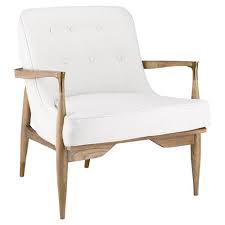 Mid century modern wooden chair for living room office wooshinshop 4.5 out of 5 stars (4) $ 229.99 free shipping only 3 available and it's in 2 people's carts. Bungalow 5 Frans Mid Century Modern White Linen Mahogany Occasional Arm Chair Kathy Kuo Home