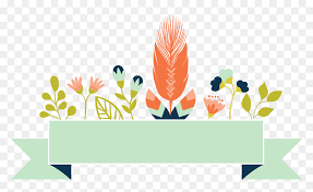 The banner features pink and yellow flowers with deep green (almost black) . Banner Floral Png Floral Cute Banner Png Transparent Png Vhv