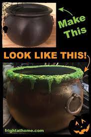 Make A Black Plastic Cauldron Look Old And Used Fright At Home Halloween Decorations Halloween Diy Upcycle Chea Halloween Deco Halloween Diy Halloween Props