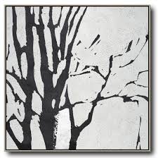 Black And White Tree Art Canvas Minimal Black And White Painting Mn7a White Art Painting Black And White Painting White Painting
