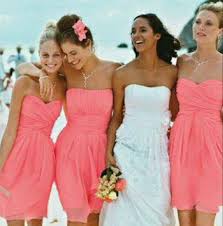 Mini Short Bridesmaid Dress Coral Bridesmaid Dresses Chiffon