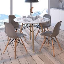 Eiffel Molded Plastic 5 Piece Dining Set In 2020 Dining Room Sets Solid Wood Dining Set Solid Wood Dining Chairs