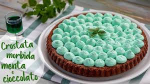 50 g di cioccolato fondente, foglioline di menta fresca q.b. Crostata Morbida Menta E Cioccolato Ricetta Facile Di Benedetta Youtube