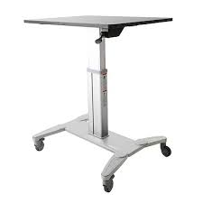 Desks on wheels are much easier to move. Mobile Standing Desk Sit Stand Cart Sit Stand Workstations Display Mounting And Mobility Germany