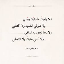 شعر حارثة بن صخر تركت أباك بالأدوات كلا عالم الأدب Arabic Calligraphy Art Arabic Calligraphy Calligraphy Art