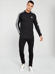 Meaning, anytime, anywhere, this is the right choice. Adidas Originals 3 Stripe Long Sleeve T Shirt Black Very Co Uk