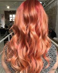 How To Get Your Copper In Summer Mode Peach Rose Handpainted Highlights Double Dipped With Pink Gl Hair Styles Hair With Pink Highlights Copper Pink Hair