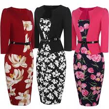 Women S Business Office Wear To Work Casual Party Cocktail Bodycon Pencil Dress Dresses For Work Fashion Business Dresses