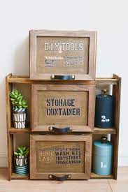 全部100均 すのこと木箱で簡単 切らずに収納ラックをdiy diy ハンドメイド クラフトのアイデア 100均 diy