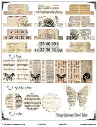 I might be able to help! Vintage Ephemera Tabs Free Printable