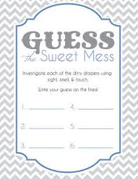 Baby Shower Game Cards For Guess The Sweet Mess Candy Bar Etsy Baby Shower Game Cards Printable Baby Shower Games Diaper Game