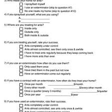 The question, how much is pest control for mice? is difficult to answer definitively. Survey Questionnaire To Be Completed By Pest Management Professional On Download Scientific Diagram