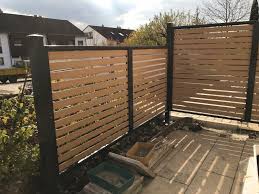 Myport Sichtschutz Aus Stahl Mit Wpc In Holzoptik Sichtschutz Terrasse Holz Hintergarten Sichtschutzzaun Garten