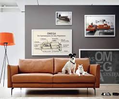 Leather Tan Couch Dog And Cat Grey Walls Living Room Decor Grey Walls Tan Couch Living Room Leather Couches Living Room